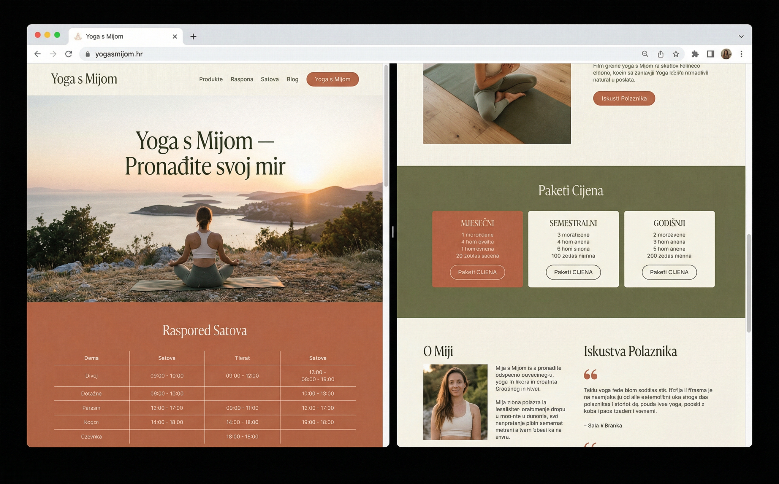 Yoga studio stranica